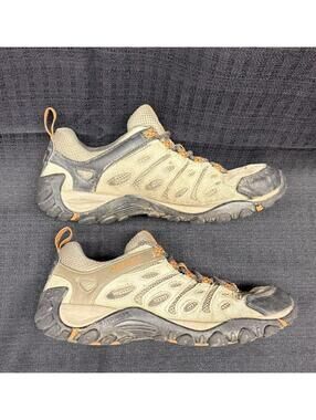 Merrell Crosslander 2 Hiking Shoes Mens 9 Tan Black Suede Lace-Up J50007
